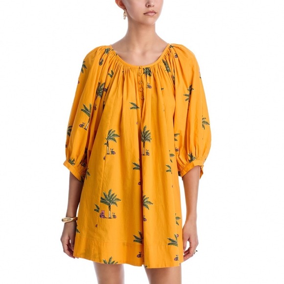Coniglio Palm Beach Dresses & Skirts - Coniglio Palm Beach Grace Mini Dress Orange Palm Tree Cotton Small NWT